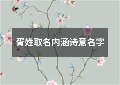 胥姓取名内涵诗意名字