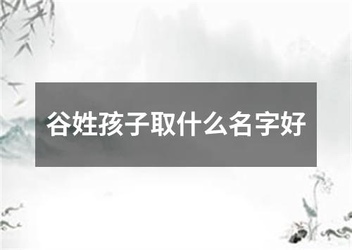 谷姓孩子取什么名字好