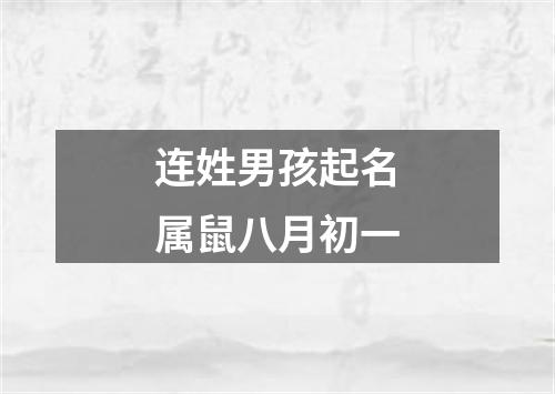 连姓男孩起名属鼠八月初一