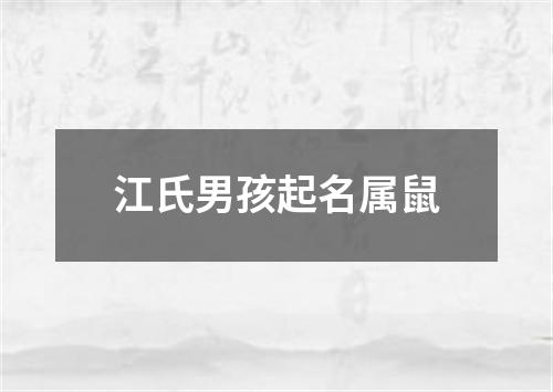 江氏男孩起名属鼠