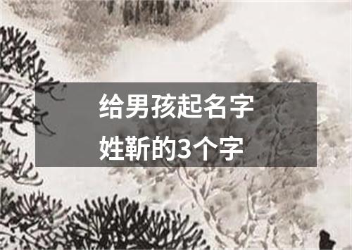 给男孩起名字姓靳的3个字