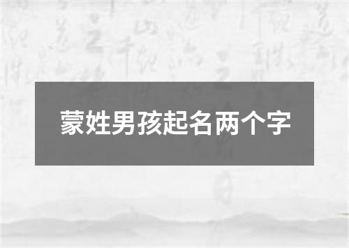 蒙姓男孩起名两个字