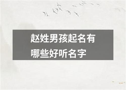 赵姓男孩起名有哪些好听名字