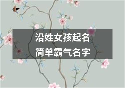 沿姓女孩起名简单霸气名字