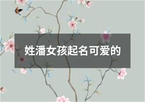 姓潘女孩起名可爱的