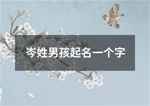 岑姓男孩起名一个字