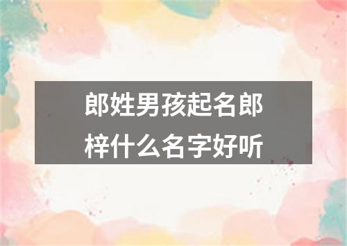 郎姓男孩起名郎梓什么名字好听