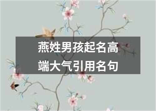 燕姓男孩起名高端大气引用名句