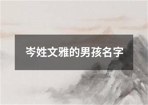 岑姓文雅的男孩名字