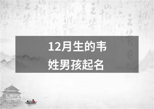 12月生的韦姓男孩起名