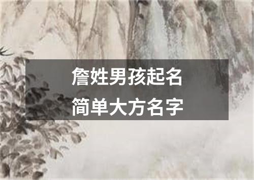 詹姓男孩起名简单大方名字