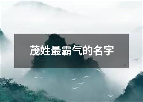 茂姓最霸气的名字