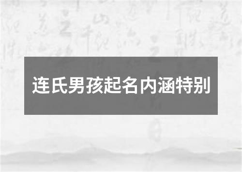 连氏男孩起名内涵特别