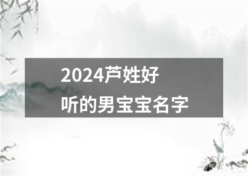 2024芦姓好听的男宝宝名字