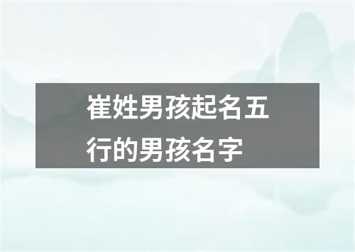 崔姓男孩起名五行的男孩名字