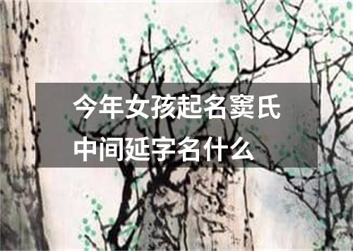 今年女孩起名窦氏中间延字名什么