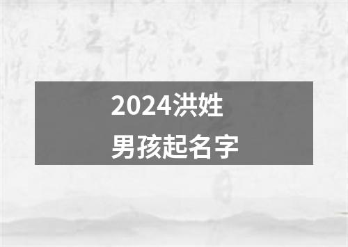 2024洪姓男孩起名字