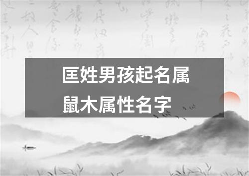 匡姓男孩起名属鼠木属性名字