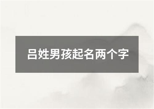 吕姓男孩起名两个字