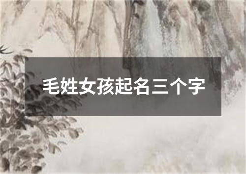 毛姓女孩起名三个字