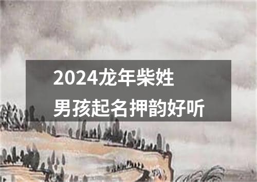 2024龙年柴姓男孩起名押韵好听