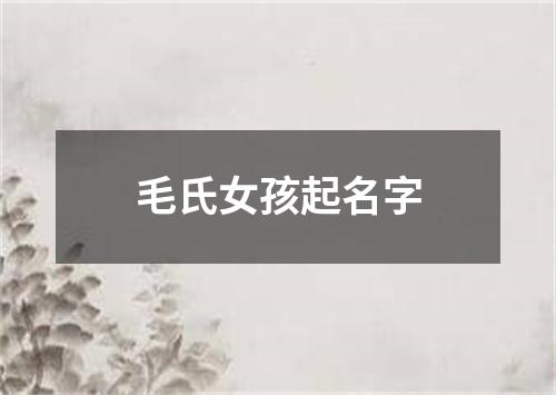 毛氏女孩起名字