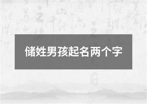 储姓男孩起名两个字