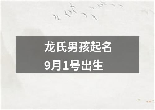 龙氏男孩起名9月1号出生