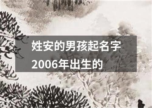 姓安的男孩起名字2006年出生的