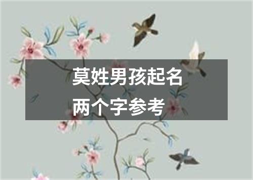 莫姓男孩起名两个字参考