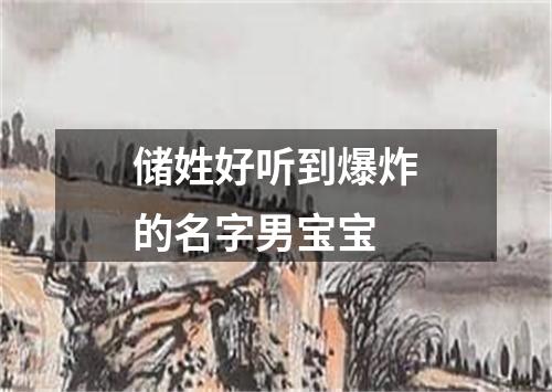 储姓好听到爆炸的名字男宝宝