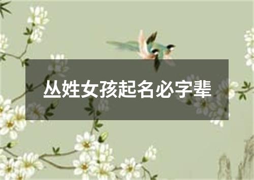 丛姓女孩起名必字辈