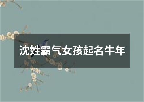 沈姓霸气女孩起名牛年