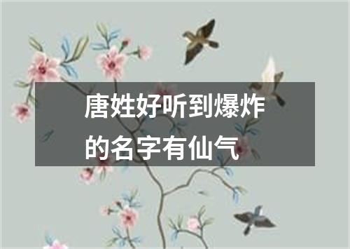 唐姓好听到爆炸的名字有仙气