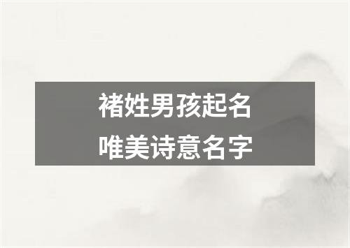 褚姓男孩起名唯美诗意名字