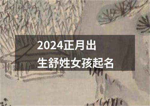 2024正月出生舒姓女孩起名