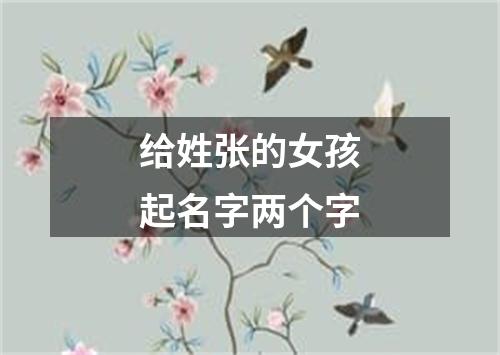 给姓张的女孩起名字两个字