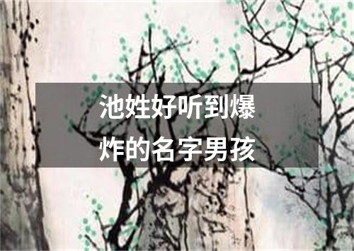 池姓好听到爆炸的名字男孩