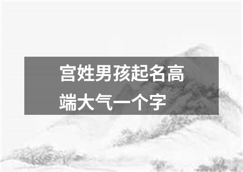 宫姓男孩起名高端大气一个字