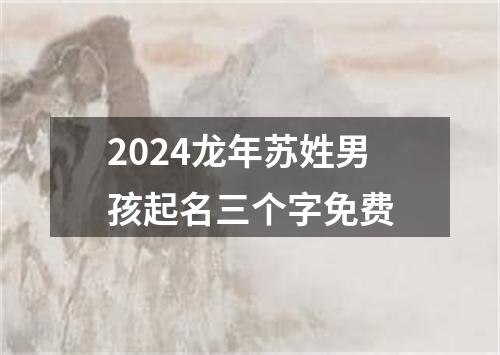 2024龙年苏姓男孩起名三个字免费