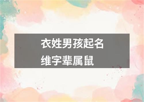 衣姓男孩起名维字辈属鼠