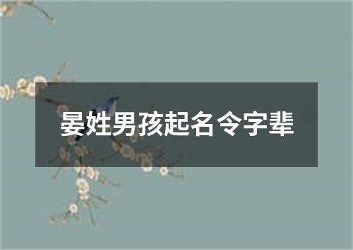 晏姓男孩起名令字辈