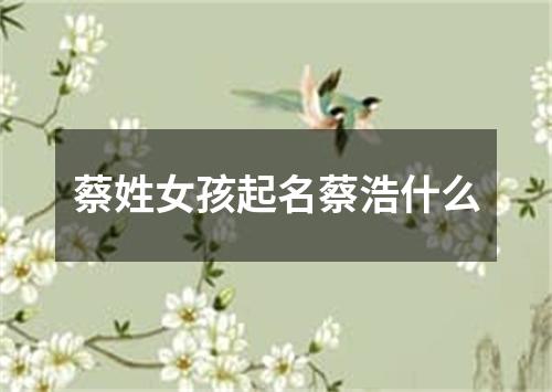 蔡姓女孩起名蔡浩什么