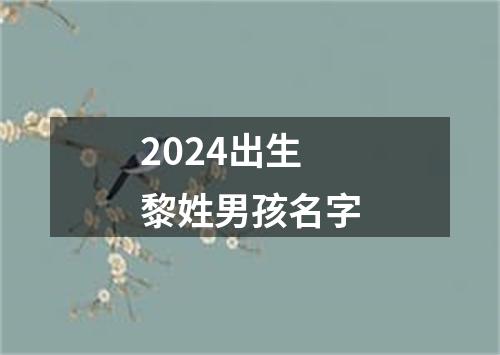 2024出生黎姓男孩名字