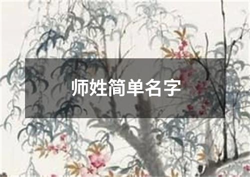 师姓简单名字