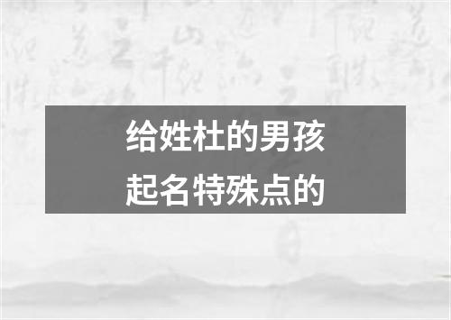 给姓杜的男孩起名特殊点的