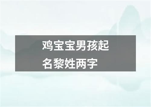 鸡宝宝男孩起名黎姓两字