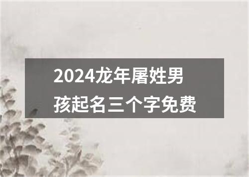 2024龙年屠姓男孩起名三个字免费