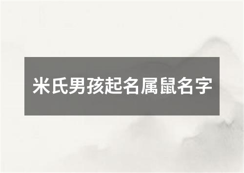 米氏男孩起名属鼠名字