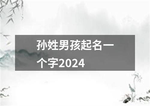 孙姓男孩起名一个字2024